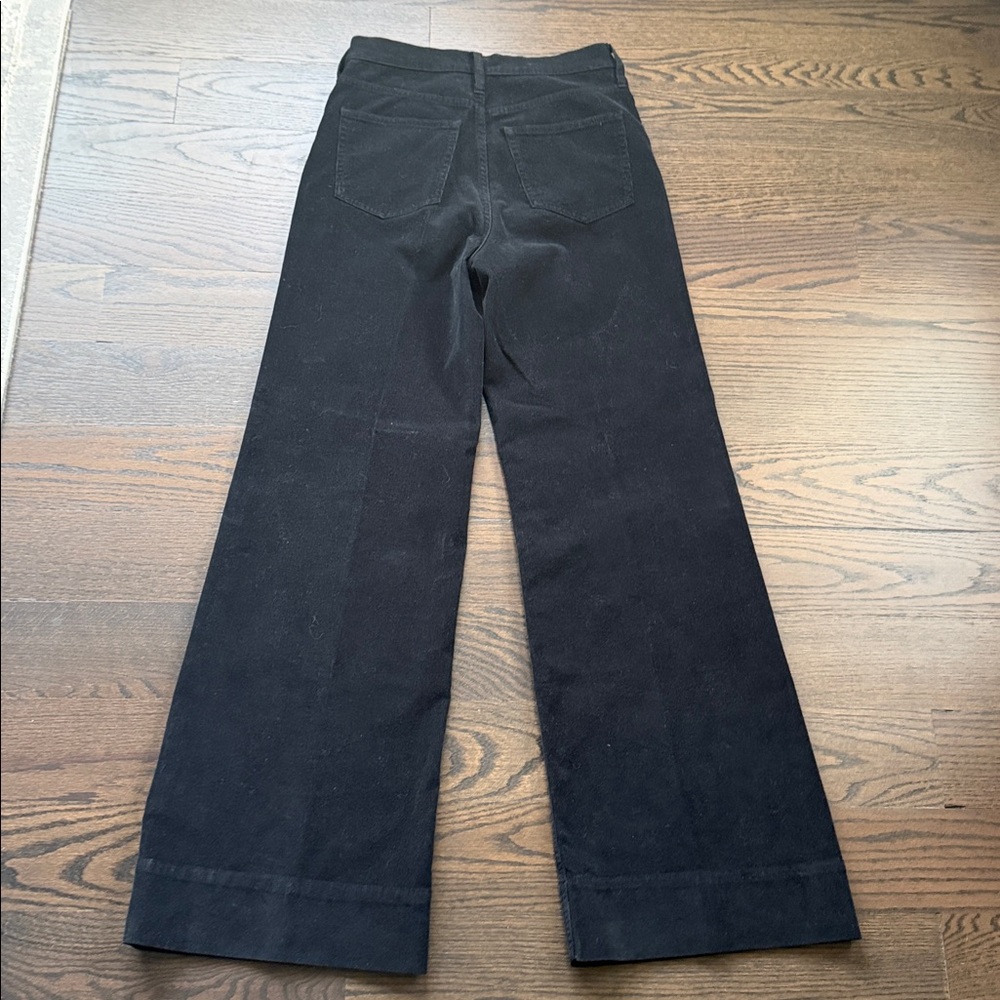 I Crew corduroy black wide leg pants, size 25. Like new - Picture 7 of 12